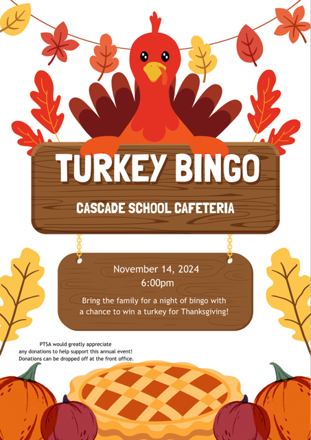 PTSA Turkey Bingo