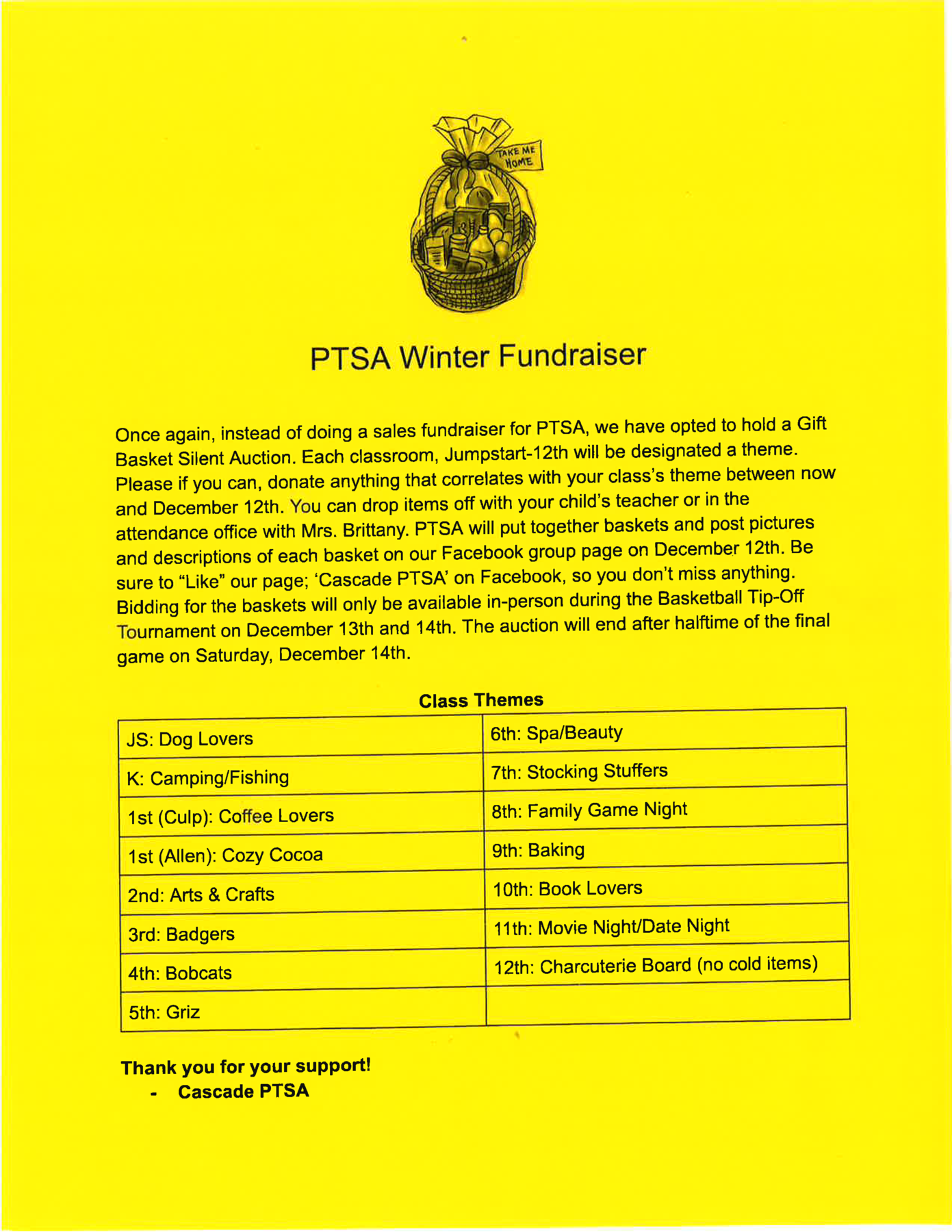 PTSA needs your help