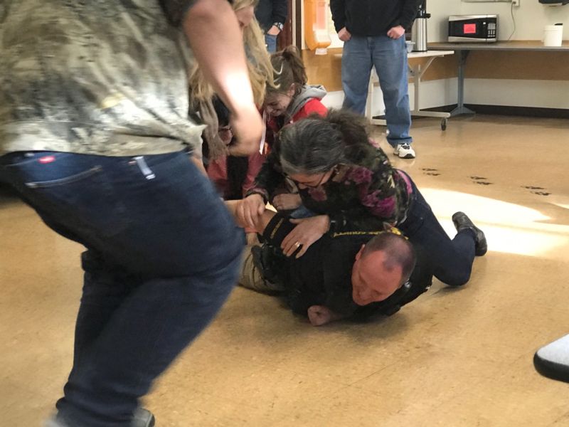Siobhan tackles Deputy, ending killing spree training